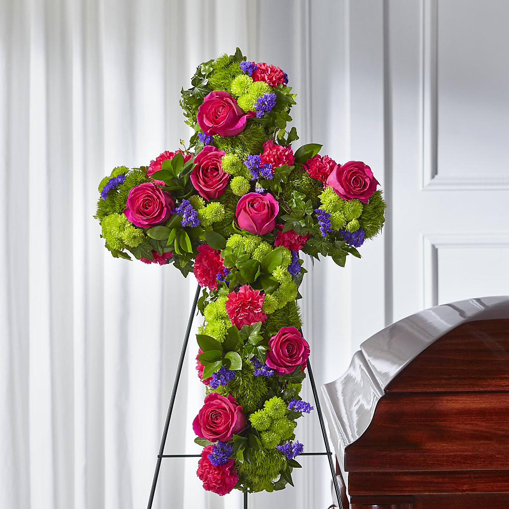 Tribute Rose Floral Cross – Safeway Norcal, Pleasanton CA