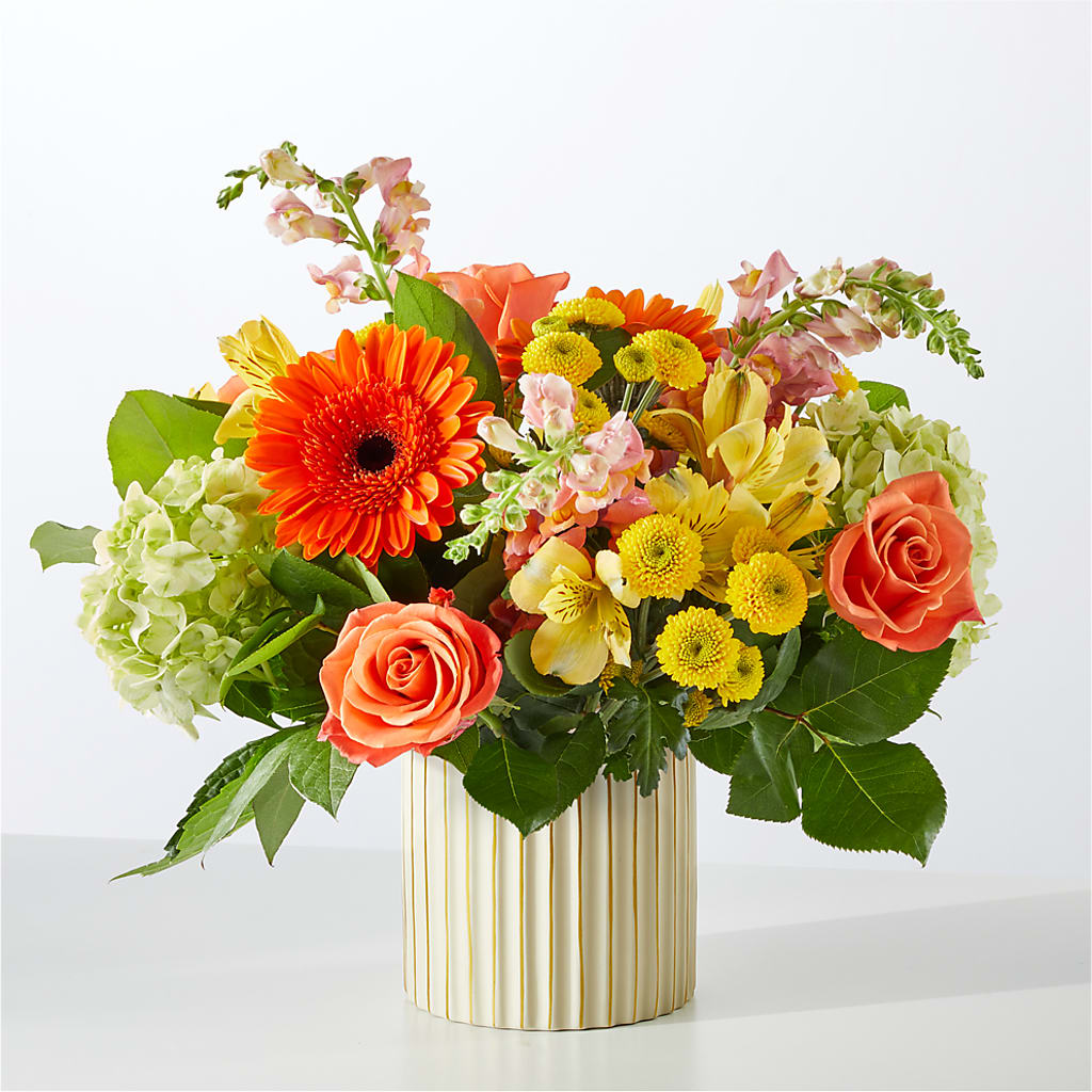 Autumn Sunshine Bouquet with Ivory Vase –  Safeway Norcal, Pleasanton CA